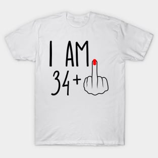 I Am 34 Plus 1 Middle Finger For A 35th Birthday T-Shirt